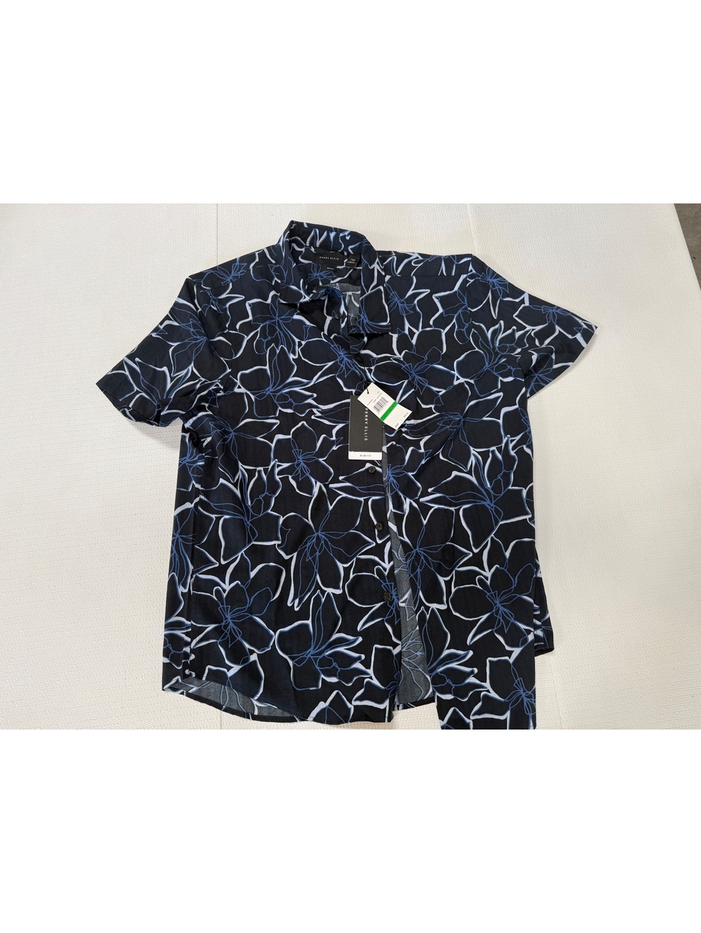 Perry Ellis Slim Fit Men's Short Sleeve Floral Shirt Large